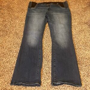 Isabel Maternity Skinny Bootcut Jeans Blue Wash Size 16 33R Women